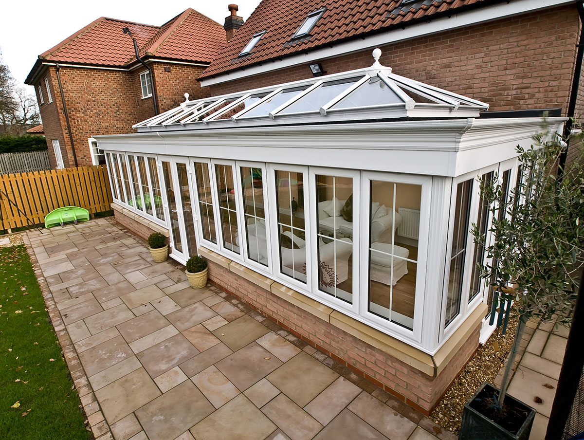 Light-filled orangery interior